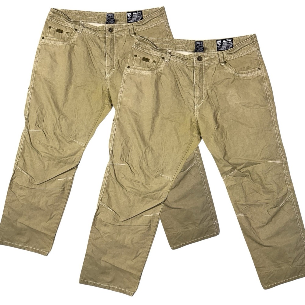 KUHL Revolvr Pants Mens 38x30 Carpenter Canvas Trouser Chino Vintage Patina Dye